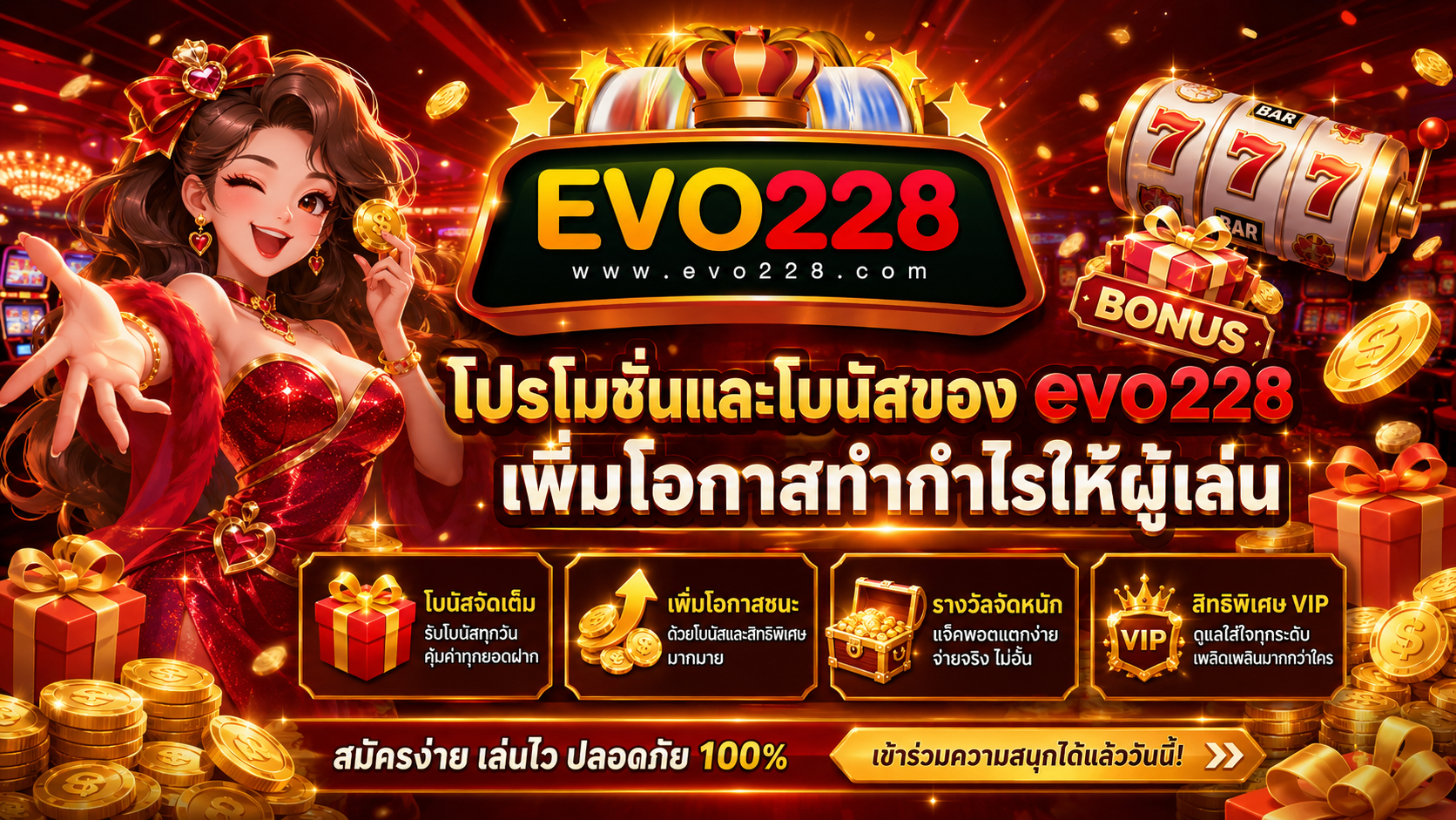 โปรโมชั่นและโบนัสของ evo228 เพิ่มโอกาสทำกำไรให้ผู้เล่น​